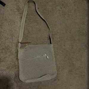 Beige Knit Crossbody Bag